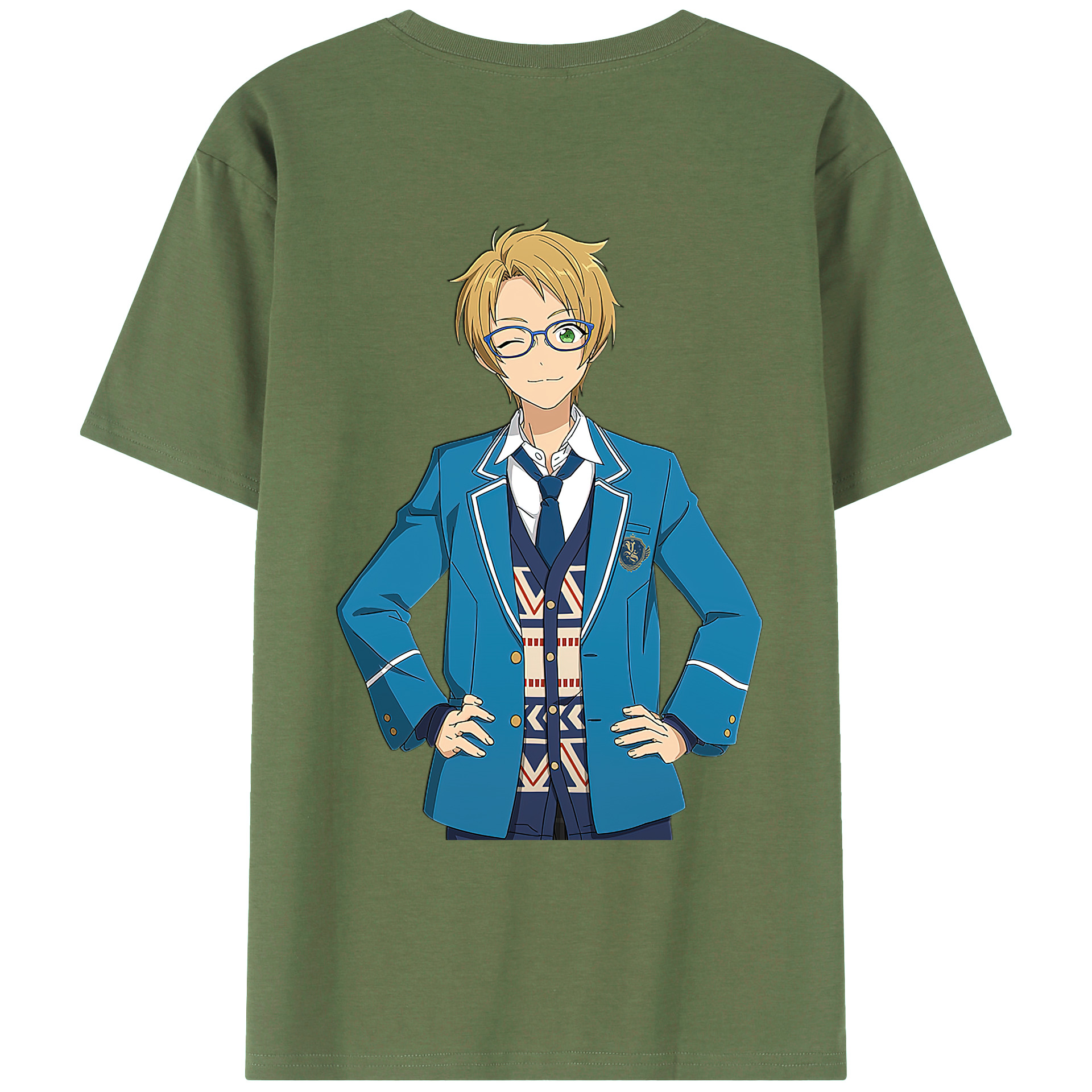 （画像用） あんさんぶるスターズ! Ensemble Stars 綿100％ メンズ半袖Tシャツ（バックプリント） 通気性